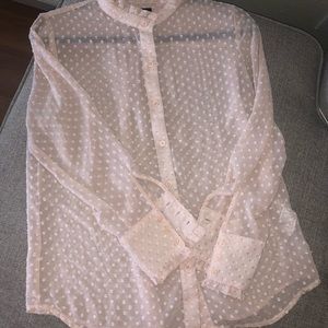 Ann Taylor button down see through blouse